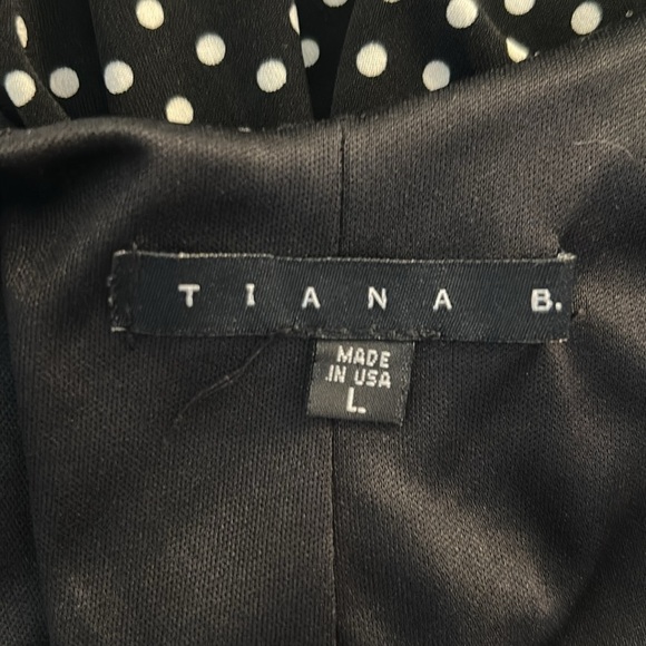 Tiana B. Black & White Polka Dot V-Neck Sleeveless Special Occasion Dress Size L - Picture 6 of 7